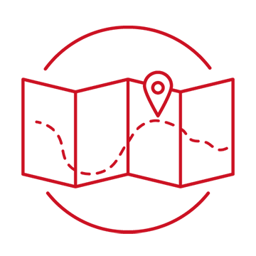 Icon of a map with a marker